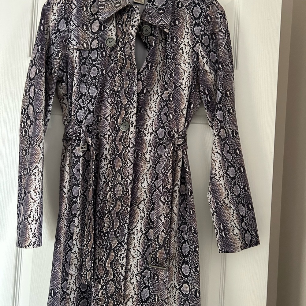 Michael Kors Gray Snakeskin Trench Coat